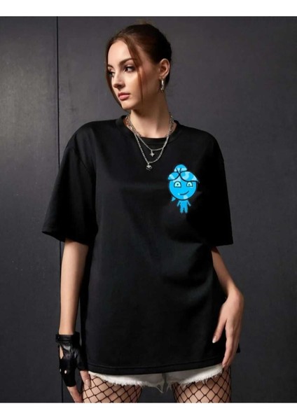 Ateş/su Baskılı 2'li Takım Oversize Salas T-Shirt Boyfriend fiyatları