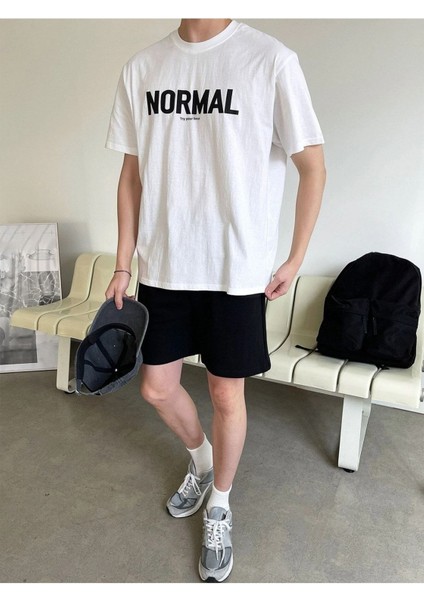 Normal Baskılı Oversize Erkek T-Shirt Salaş Boyfirend