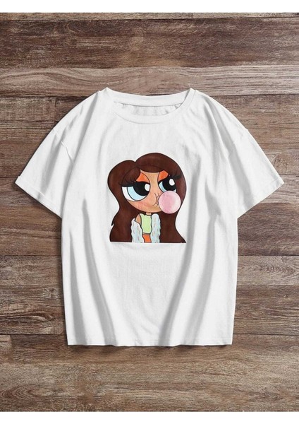 Sakızlı Kız Baskılı Oversize T-Shirt Salas Boyfriend