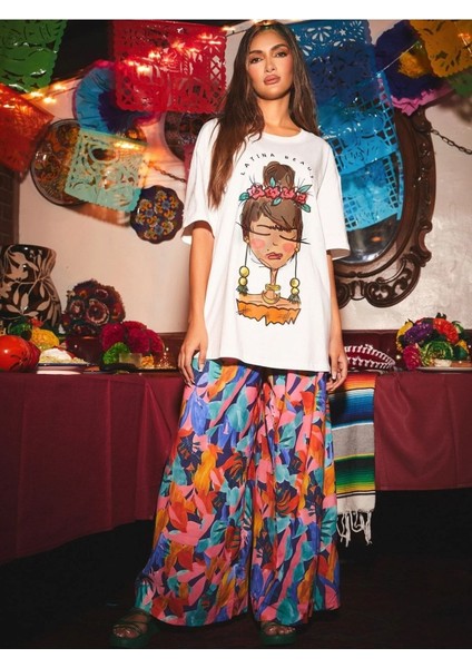 Latina Love Baskılı Kadın Oversize Salas T-Shirt Boyfriend fiyatları