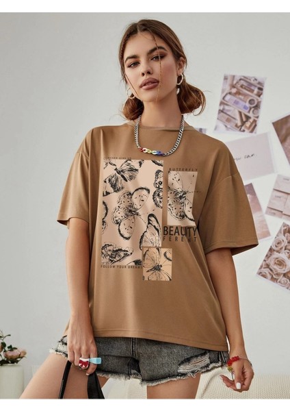 Toprak Oversize T-Shirt Beauty Ferent Baskılı indirimleri