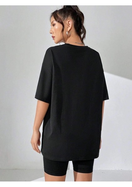 Remember To Be Happy Baskılı Oversize T-Shirt Salas Boyfriend modelleri