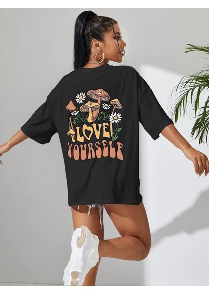 Oversize T-Shirt Love Your Self Baskılı