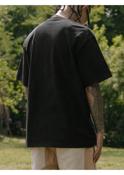 Star Baskılı Oversize Erkek T-Shirt Salaş Boyfirend
