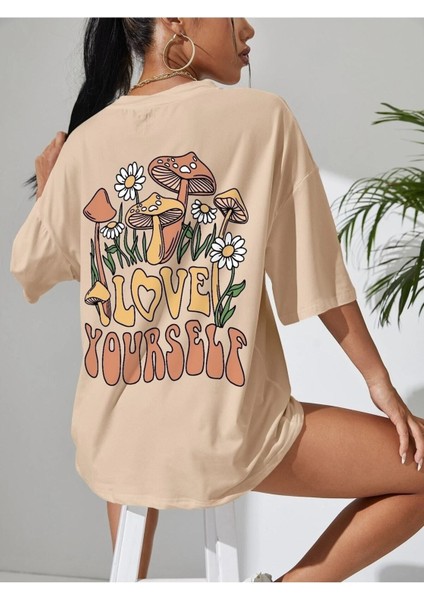 Oversize T-Shirt Love Your Self Baskılı