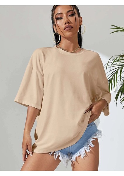 Oversize T-Shirt Love Your Self Baskılı modelleri