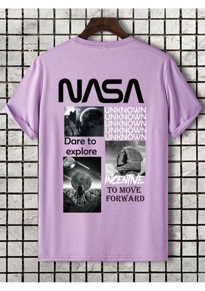 Nasa Baskılı Oversize Erkek T-Shirt Salaş Boyfirend