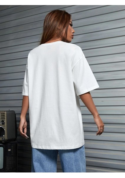 Love Yourself First Baskılı Oversize T-Shirt Salas Boyfriend fiyatları