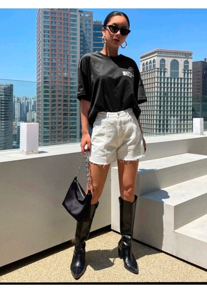 Kadın Cherısh Tıme Effect Baskılı Oversize Salaş T-Shirt Boyfriend fiyatları