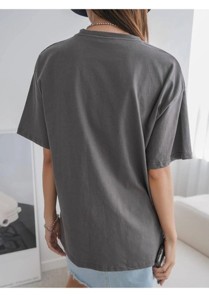 Minik 2 Penguen Baskılı Oversize T-Shirt Salaş Boyfirend