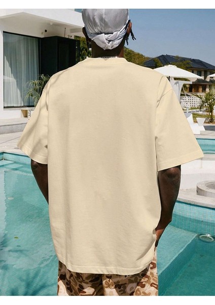 Stars Baskılı Oversize Erkek T-Shirt Salaş Boyfirend fiyatları
