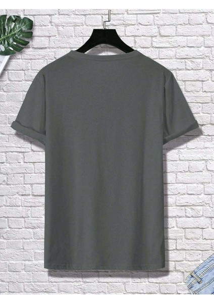 Half Skeleton Bear Baskılı Oversize Erkek T-Shirt Salaş Boyfirend