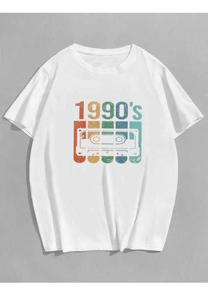 Unisex 1990S Baskılı T-Shirt