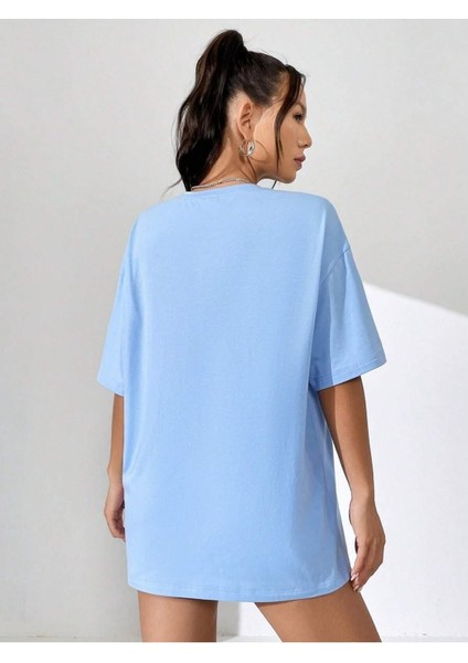 Dolar Bear Baskılı Oversize T-Shirt Salaş Boyfirend