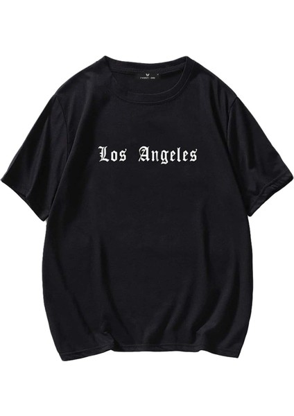 Unisex Los Angeles Ön ve Arka Baskılı Oversize T-Shirt fiyatları