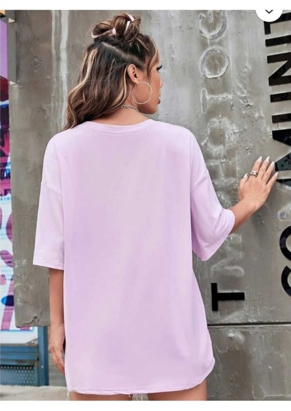 Kadın Tiny Heart Baskılı Kadın Oversize Salas T-Shirt fiyatları
