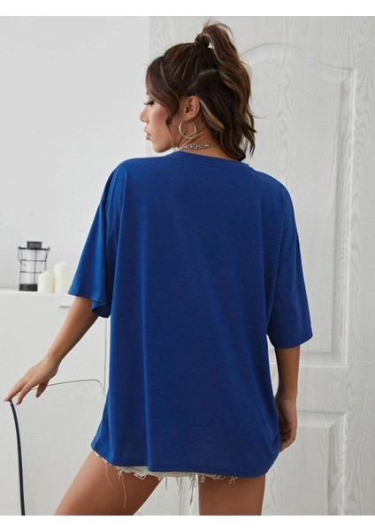 Cowboys Baskılı Kadın Oversize Salas T-Shirt Boyfriend fiyatları