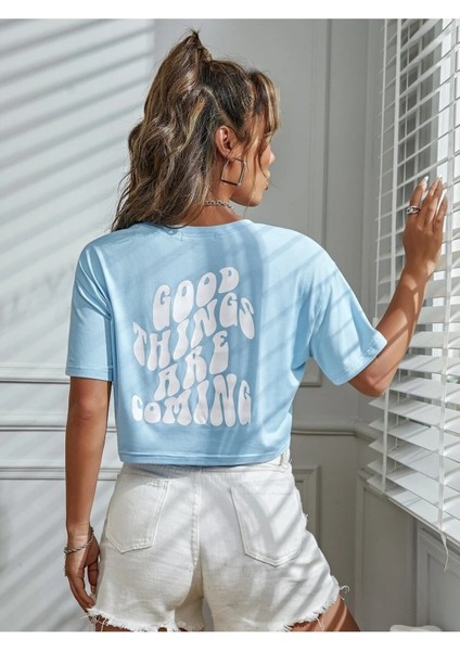 Kadın Crop Oversize Good Thıngs Baskılı indirimleri