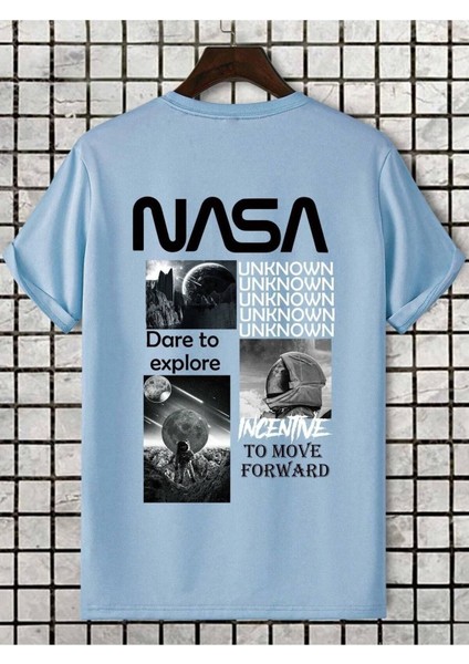 Nasa Baskılı Oversize Erkek T-Shirt Salaş Boyfirend
