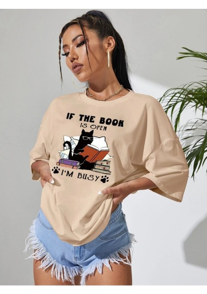 Toprak Oversize T-Shirt If The Book Baskılı