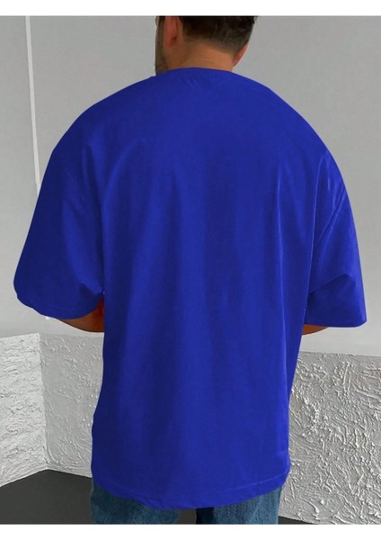 Beach Resim Baskılı Oversize Erkek T-Shirt Salaş Boyfirend