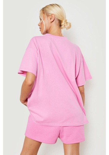 Pembe Oversize Wardrobe T-Shirt - Oversize Baskılı Wardrobe fiyatları