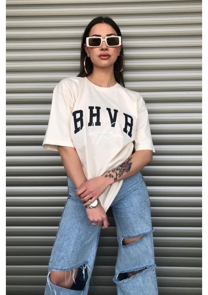 Kadın Bhvr Oversize Baskılı T-Shirt Bluz fiyatları