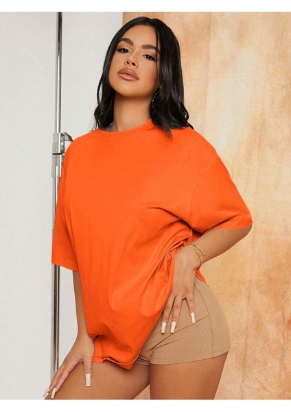 Düz Basic Unisex Oversize Salas T-Shirt Boyfriend modelleri