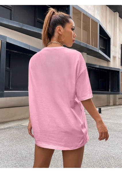 East Hampton Baskılı Oversize T-Shirt Salaş Boyfirend