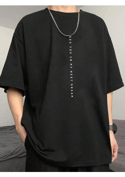 See You Baskılı Oversize Erkek T-Shirt Salaş Boyfirend fiyatları