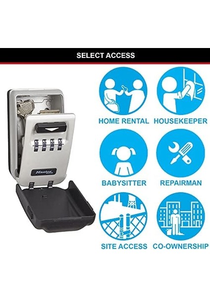 Lock Güvenlik-Anahtar Kutusu Select Access Işıklı Zahlenraedern-Güvenlik-Anahtar Kutusu Duvara Montaj Için Anahtar Korur ve Güvenli Şekilde Bölme
