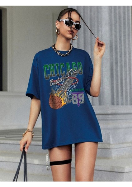 Saks Oversize T-Shirt Chıcago Baskılı fiyatları