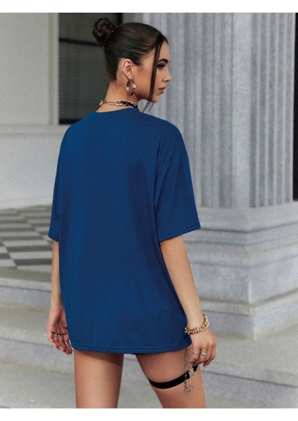 Saks Oversize T-Shirt Chıcago Baskılı modelleri