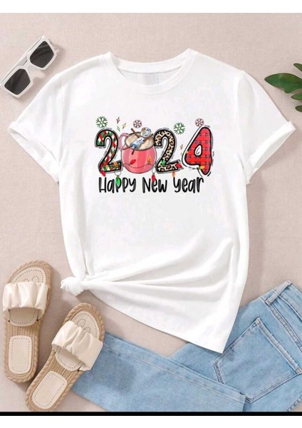 2024 Baskılı Oversize Salaş T-Shirt Ünisex Boyfirend