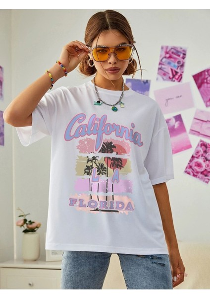 Beyaz California Oversize T-Shirt fiyatları