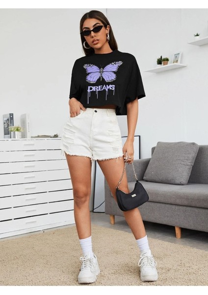 Crop Kelebek Baskılı fiyatları