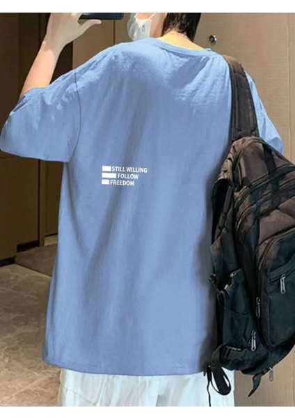 Still Willing Baskılı Oversize Erkek T-Shirt Salaş Boyfirend