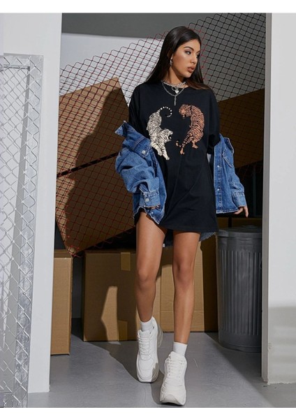 Oversize T-Shirt Tiger Baskılı fiyatları