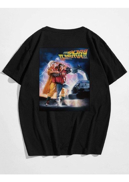 Unisex Back Future Baskılı T-Shirt