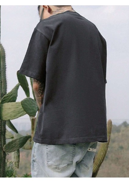 Star Baskılı Oversize Erkek T-Shirt Salaş Boyfirend fiyatları