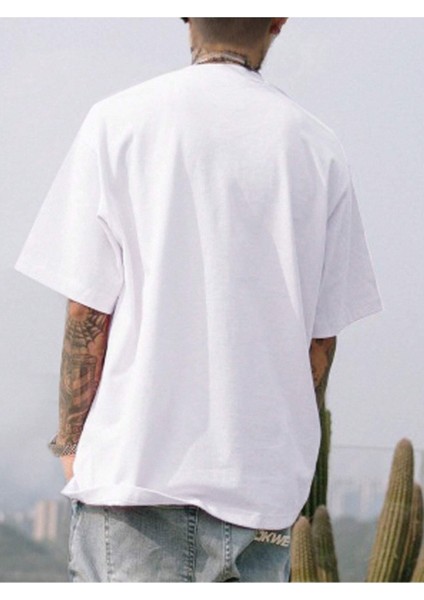 Stars Baskılı Oversize Erkek T-Shirt Salaş Boyfirend fiyatları