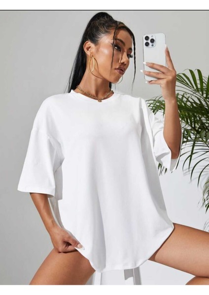 Düz Basic Kadın T-Shirt Oversize Salas Boyfriend fırsatları