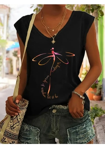 Kadın Oversize Salaş V Yaka T-Shirt