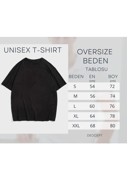 Unisex Siyah Oversize Chicago Baskılı T-Shirt