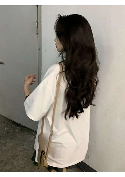 Beyaz Oversize T-Shirt Go Cıvfilet Baskılı