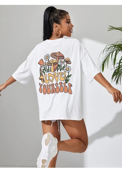Oversize T-Shirt Love Your Self Baskılı