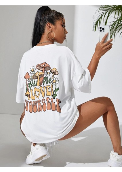 Oversize T-Shirt Love Your Self Baskılı fiyatları