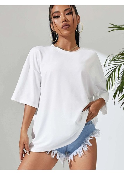 Oversize T-Shirt Love Your Self Baskılı modelleri