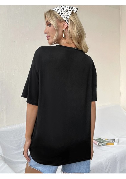 Unisex Money Talks Baskılı Oversize T-Shirt fiyatları