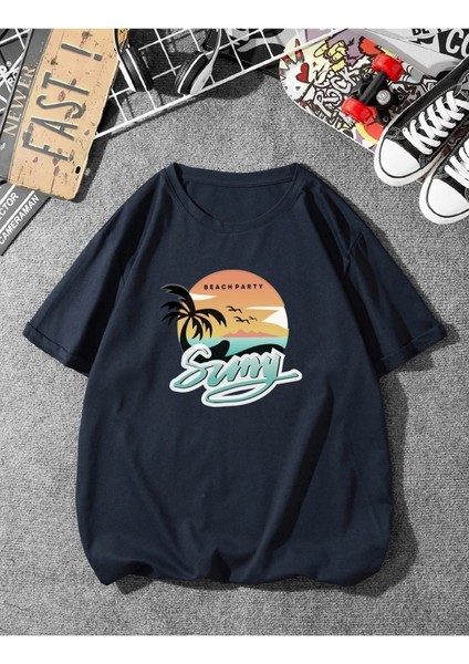 Unisex Sumy Baskılı Oversize T-Shirt